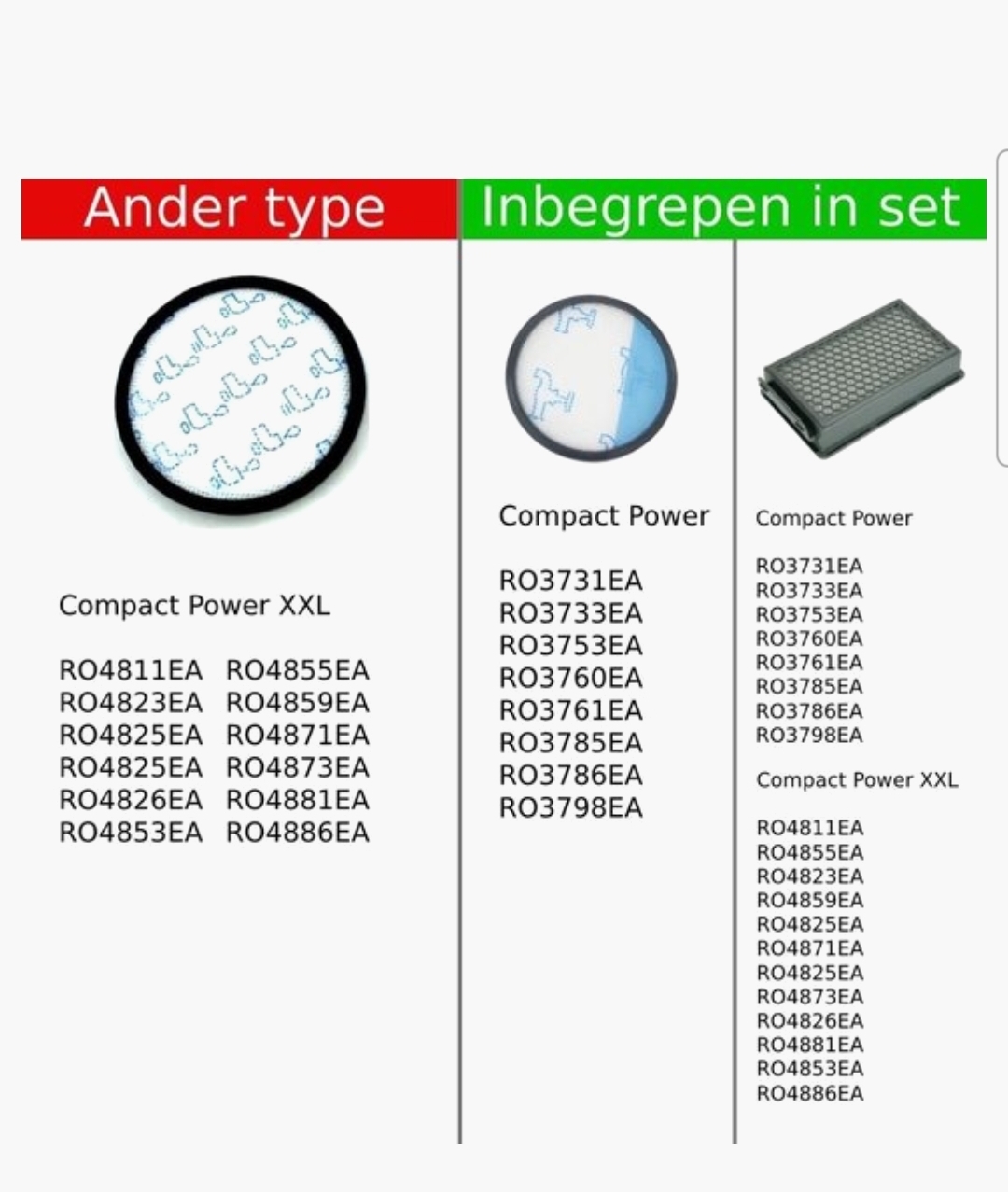 ROWENTA TEFAL hepa filter