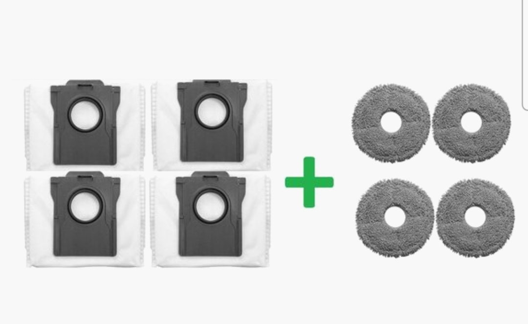 4 x mop dweildoek + 4 x robotstofzuigerzak Dreame X50 X40 X30 Hoogwaardige vervanging