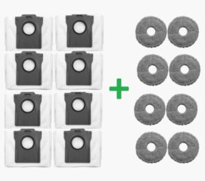 8 x mop - dweildoek + 8 x stofzuigerzak zak voor Dreame  X50 - X40 - X30 - Hoogwaardige vervanging