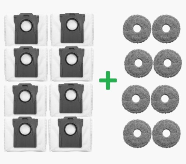 8 x mop cloth + 8 x dust bag bag for Dreame X50 X40 X30 High-quality replacement