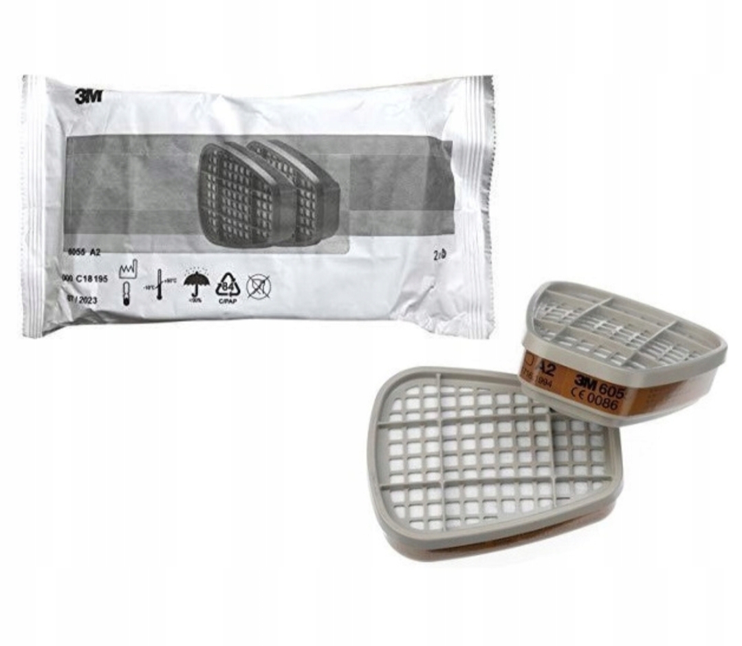 3M 6055 A2 origineel, Gas en Dampfilter, beschermt je tegen organische dampen, voor half en volgelaatsmaskers uit de 6000 en 7000 serie